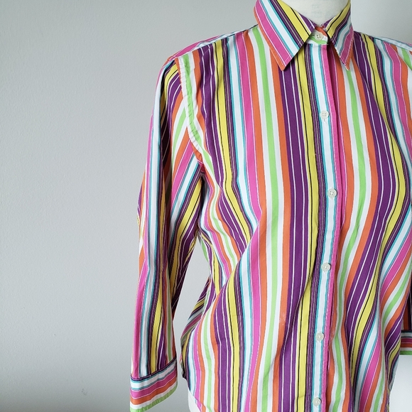 Ralph lauren button down colorful striped shirt size XS - Picture 6 of 13